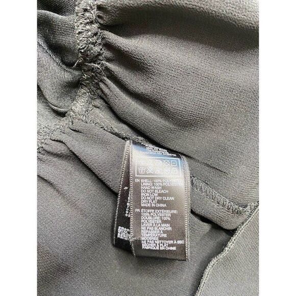 Forever 21 Black Chiffon Sleeveless V Neck‎ Rhinestone Swing Dress Sz Small - Picture 10 of 11